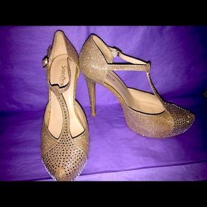 Sparkling heels, one time used.